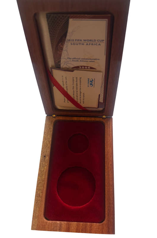 Original SA Mint Wooden Box - Box Holds 1 x 1oz Gold/Silver Coins Encapsuled and 1 x 1/4 Ounce