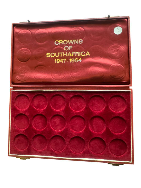 Stunning Coin Box for SA 5 Shilling Crowns -  Red Display Box Holds 18 x SA Crowns Box Holds