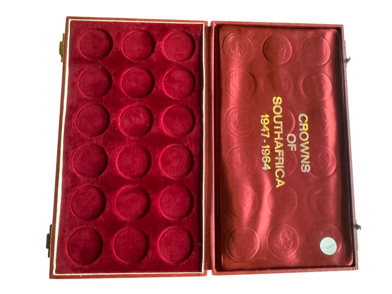 Stunning Coin Box for SA 5 Shilling Crowns -  Red Display Box Holds 18 x SA Crowns Box Holds