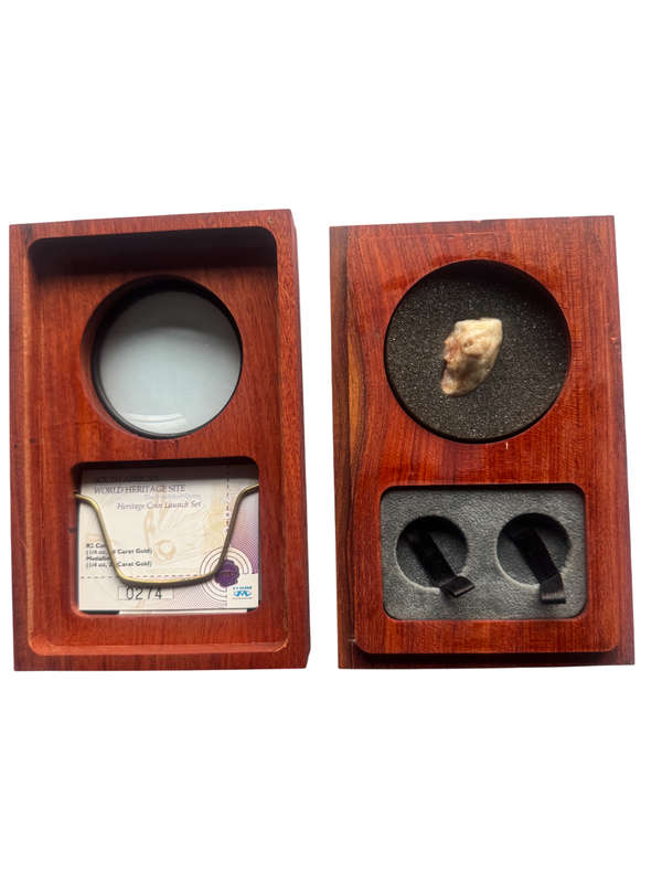 Heritage Site Original SA Mint Brown Box Holds  2 x Qaurter Ounce Gold Coin Encapsuled  Coin