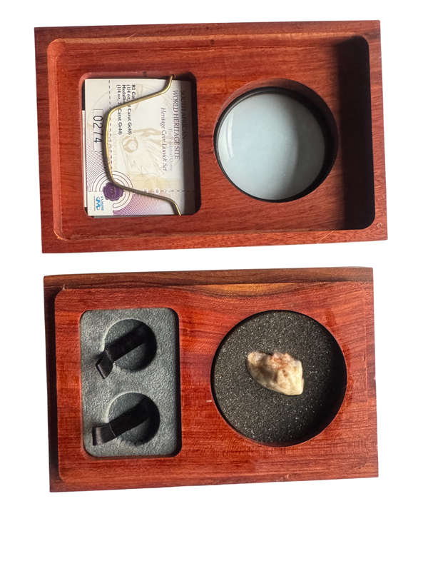 Heritage Site Original SA Mint Brown Box Holds  2 x Qaurter Ounce Gold Coin Encapsuled  Coin