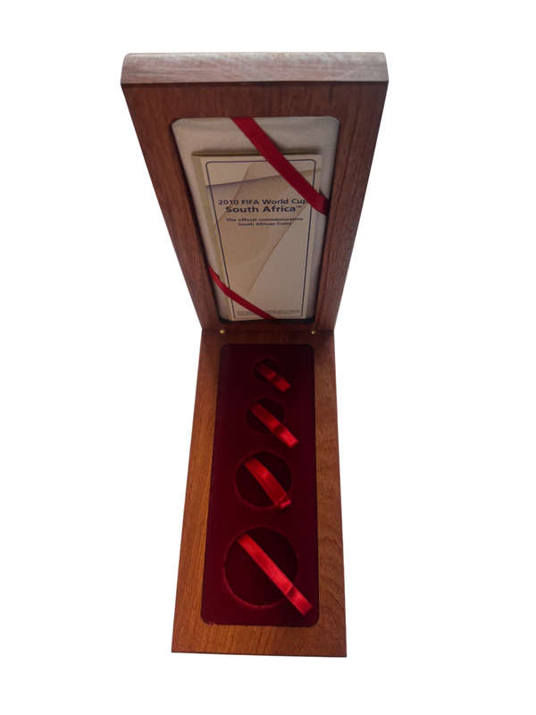 Original SA Mint Wooden Box - Box Holds 1 x 1oz 1x1/2 , 1x1/4 and 1/10  Gold/Silver Coins Encapsuled