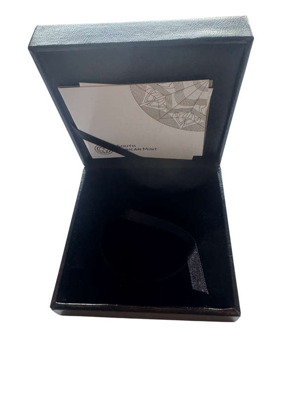 Stunning Original SA Mint Black Leather Box For 2oz Holds 1 x 2oz Encapsuled Coin