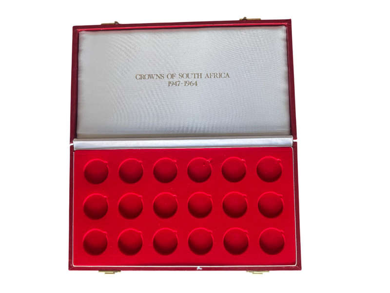 Stunning Coin Box for SA 5 Shilling Crowns -  Red Display Box Holds 18 x SA Crowns Box Holds