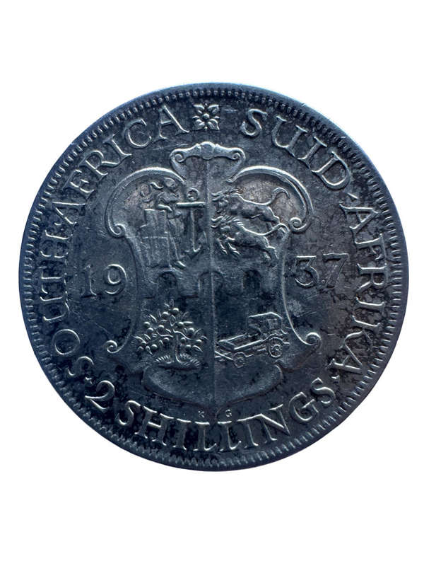 1937 South Africa Union Silver 2 Shillings