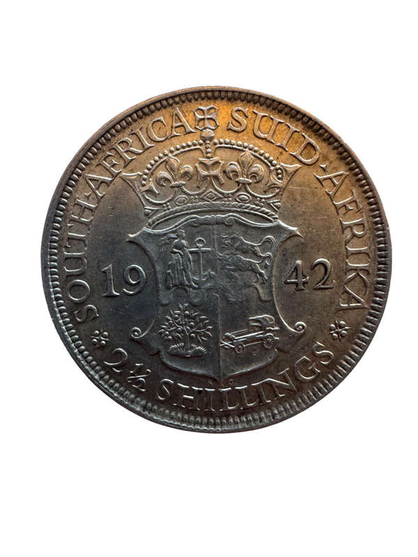 1942 South Africa Union Silver 2.5 Shillings Half Crown - George VI