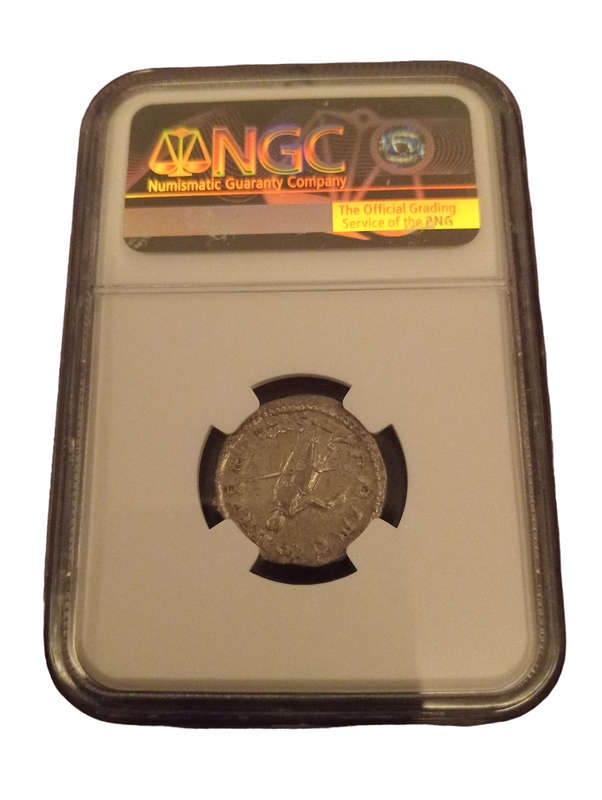 Ancient Coin Roman Empire Double Denarius Herennius Etruscus Issued Caeser Year AD 251 Ngc Graded XF