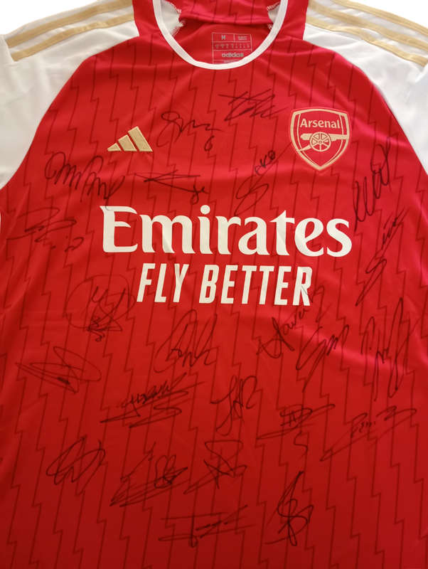 Autographed Football Jersey Arsenal 2023 -2024 Home Jersey Hand Signed By Most First Team Stars