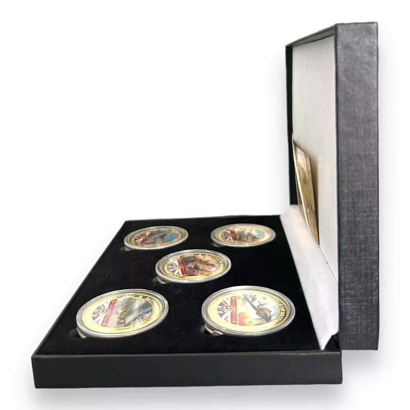 The Battle Of Britain WW2 Gold Plated Coin Set / RAF plane set / Spitfire World War II - 5 Coin Set