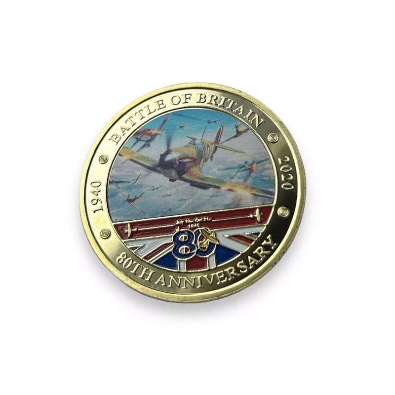 The Battle Of Britain WW2 Gold Plated Coin Set / RAF plane set / Spitfire World War II - 5 Coin Set
