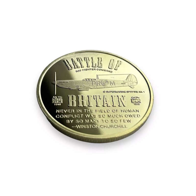 The Battle Of Britain WW2 Gold Plated Coin Set / RAF plane set / Spitfire World War II - 5 Coin Set
