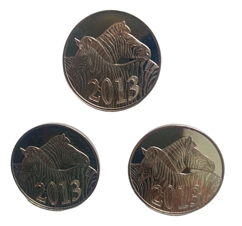 Crazy Start @1 - 3 Coin World tokens of 2013 - Winnding Bid Gets3  tokens Stunning Zebra Design