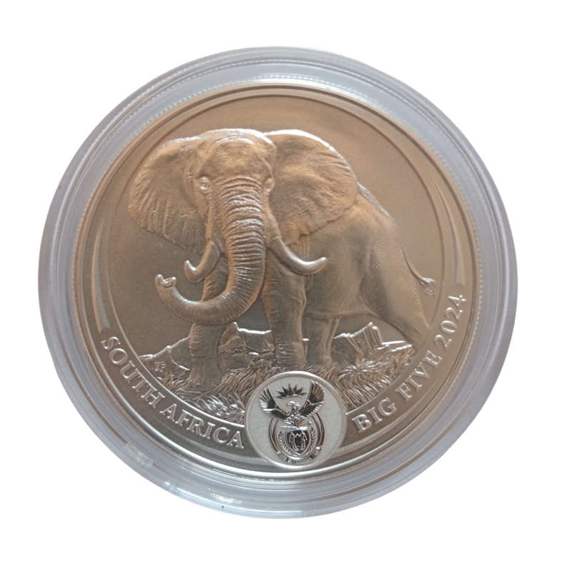 2024 Big 5 Elephant 1oz Fine Silver -South Africa - The Big Five Elephant BU Silver One Ounce