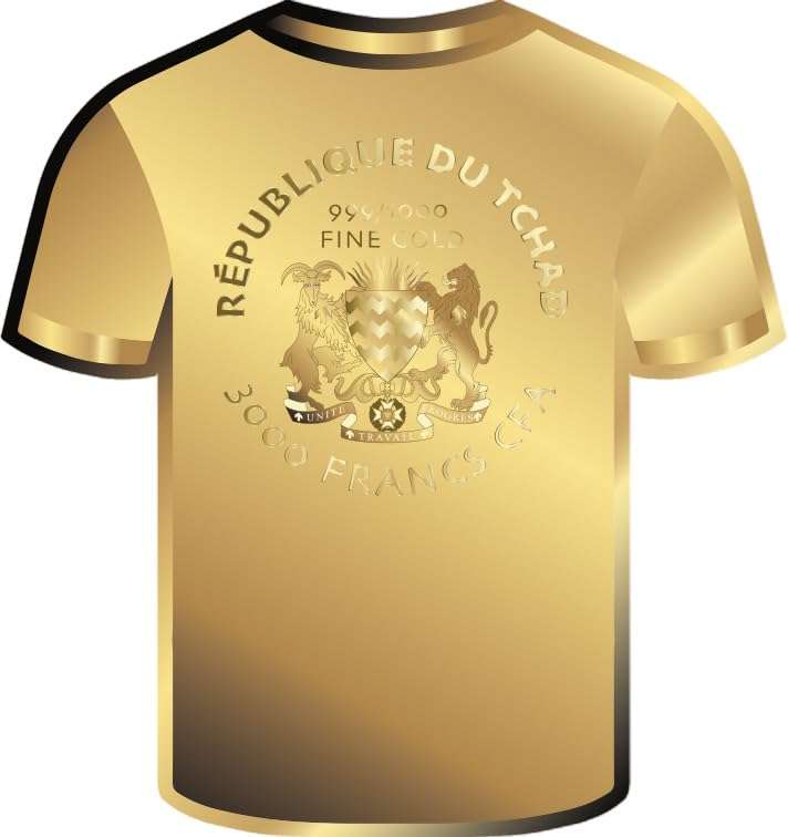 Portugal Jersey Sports Icon 1/1000 Oz Gold: 3000 Francs Republic of Chad.