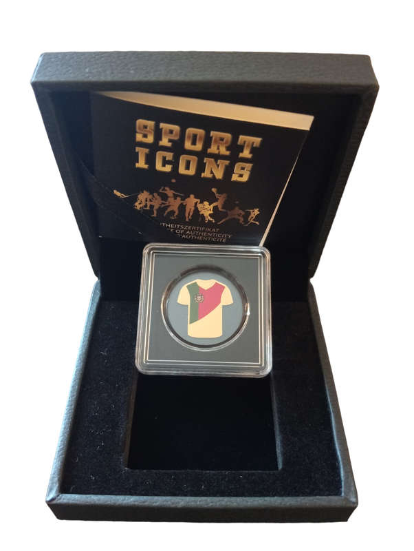 Portugal Jersey Sports Icon 1/1000 Oz Gold: 3000 Francs Republic of Chad.