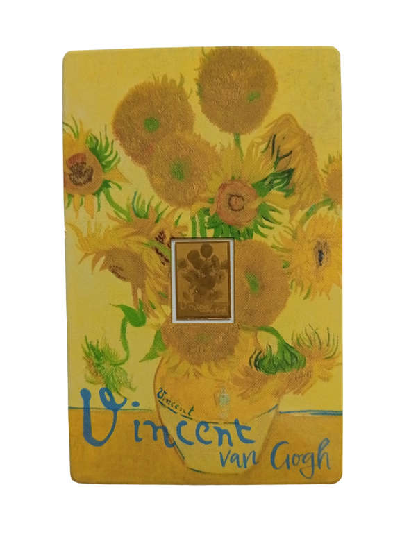 2022 DE Vincent Masterpieces Sunflowers Van Gogh 1/1000 Oz Gold With Certificate