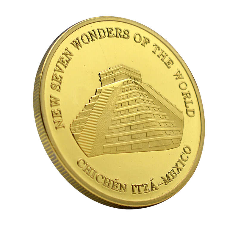 2007 Chichen-Itza Mexico New Seven Wonders of The World Gold Plated Coin