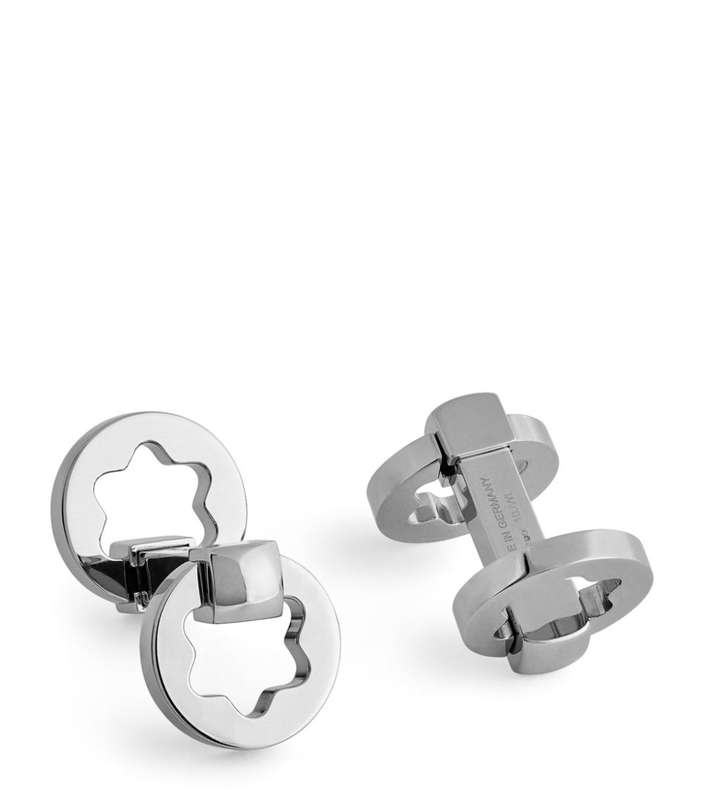 Montblanc Silver Stainless Steel Heritage Cufflinks
