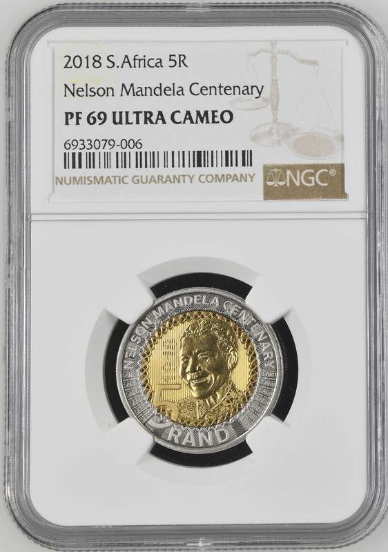 2018 South Africa Republic Nelson Mandela Centenary R5 2018 PF 69 NGC