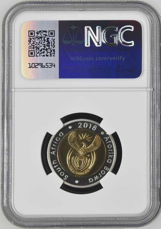 2018 South Africa Republic Nelson Mandela Centenary R5 2018 PF 69 NGC