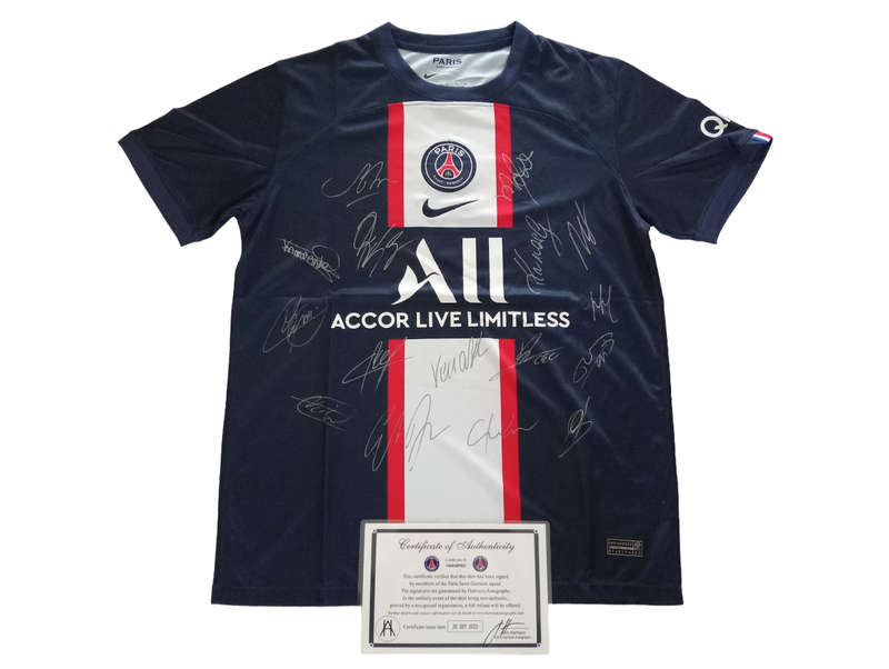 Autographed Football Jersey Paris Saint Germaine PSG Home Jersey Autographed By First Team Stars2022