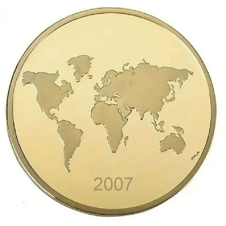 2007 New 7 Wonders of The World Coin Machu Pichu Peru - Gold Plated Medal Seven Wonders of The World