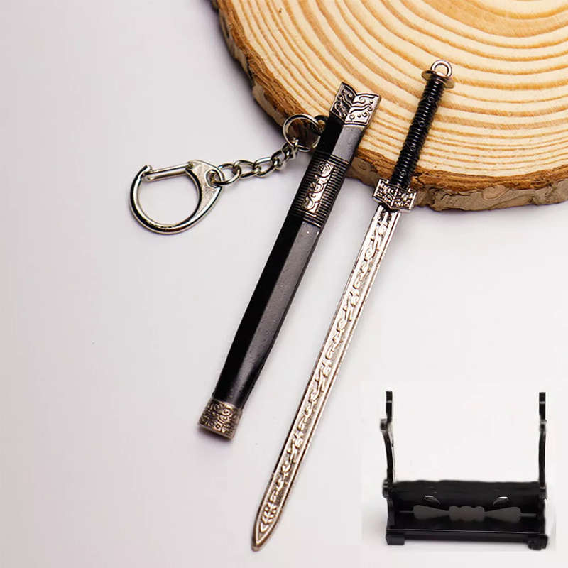 Ancient Chinese Mini Sword Keychain Sword Metal Weapon Toy Key Chain