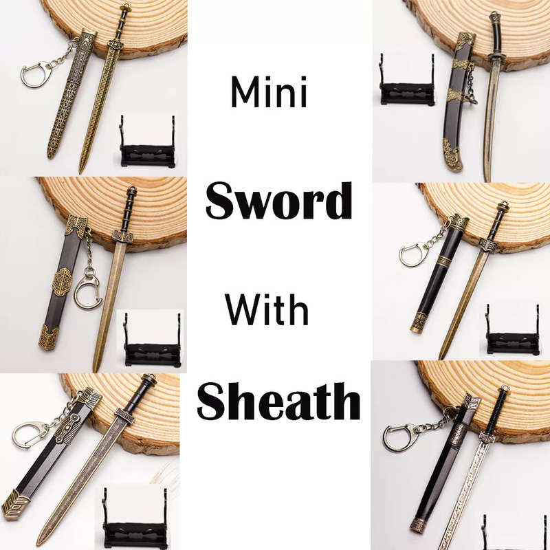 Ancient Chinese Mini Sword Keychain Sword Metal Weapon Toy Key Chain