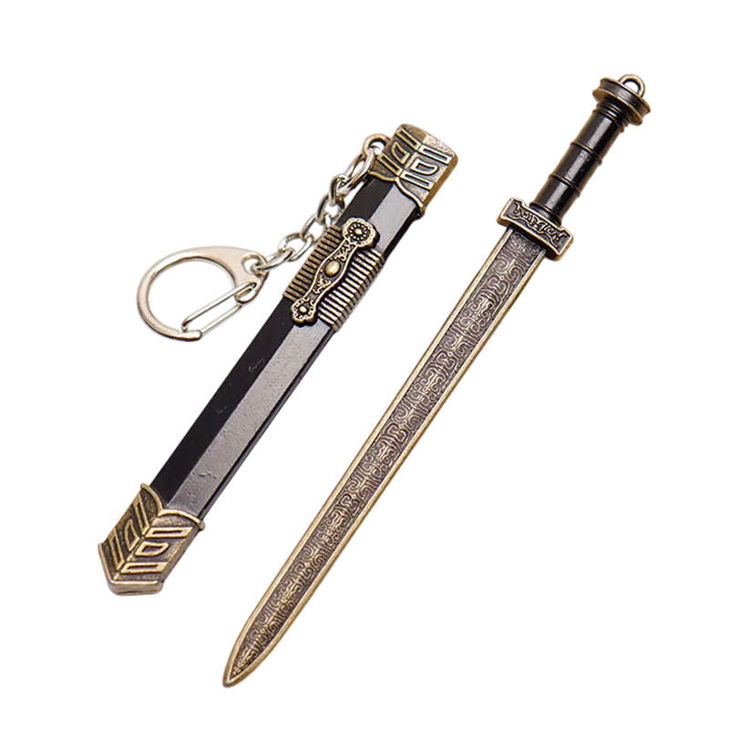 Ancient Chinese Mini Sword Keychain Sword Metal Weapon Toy Key Chain