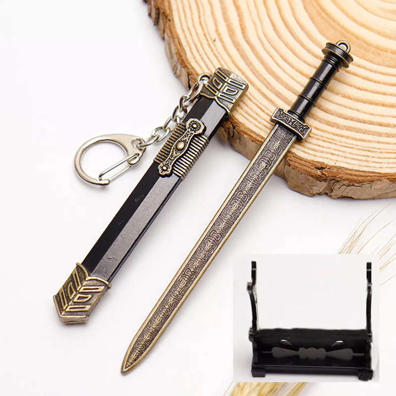 Ancient Chinese Mini Sword Keychain Sword Metal Weapon Toy Key Chain