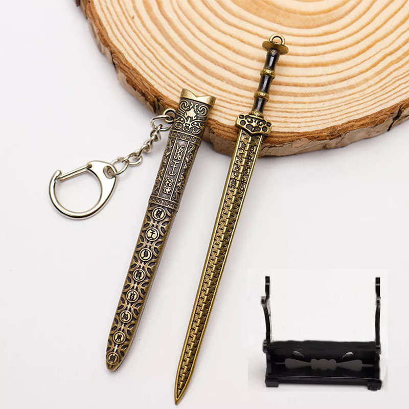 Ancient Chinese Mini Sword Keychain Sword Metal Weapon Toy Key Chain