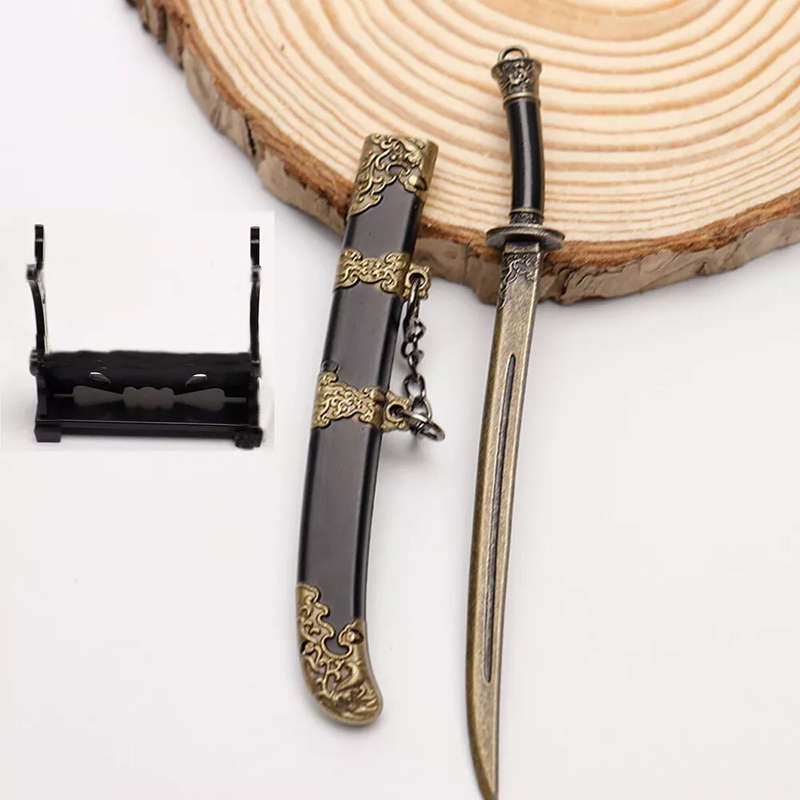 Ancient Chinese Mini Sword Keychain Sword Metal Weapon Toy Key Chain