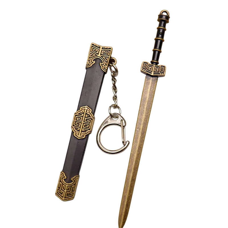 Ancient Chinese Mini Sword Keychain Sword Metal Weapon Toy Key Chain