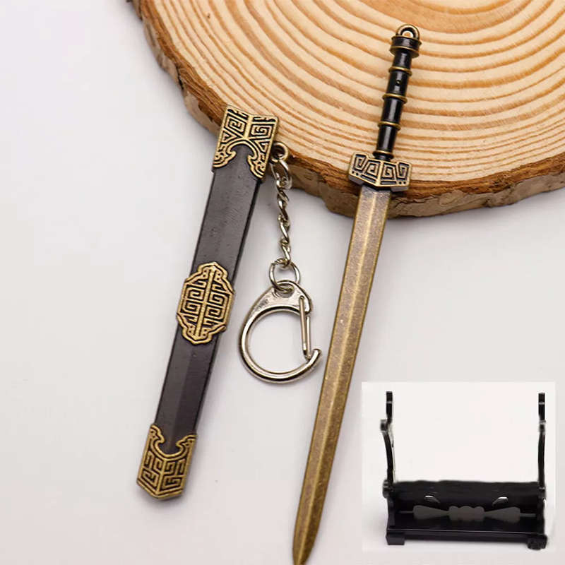 Ancient Chinese Mini Sword Keychain Sword Metal Weapon Toy Key Chain