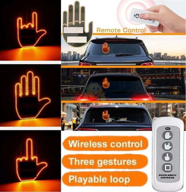 New Fun 3 Gesture Luminous LED Car Window Light
