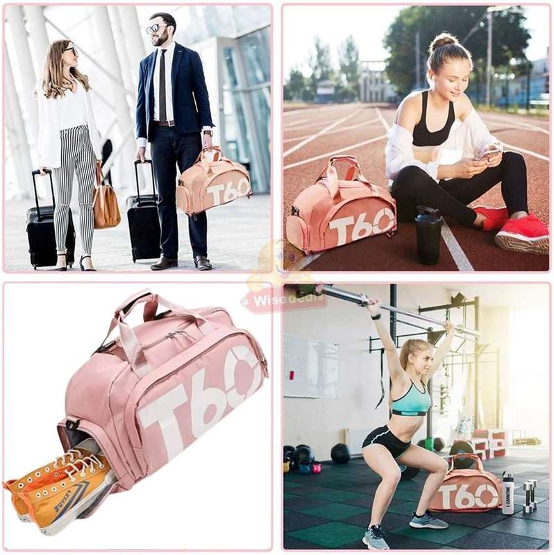 Lightweight Gym Bag with Shoulder Strap in Pink Only