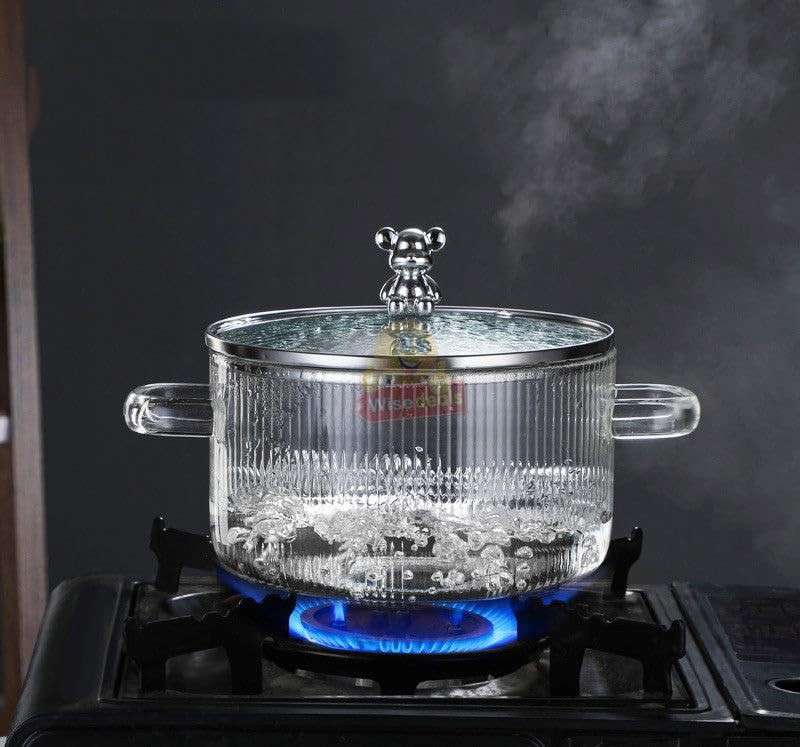 From Stovetop to Tabletop Super Cute Bear High Borosilicate Glass Pot
