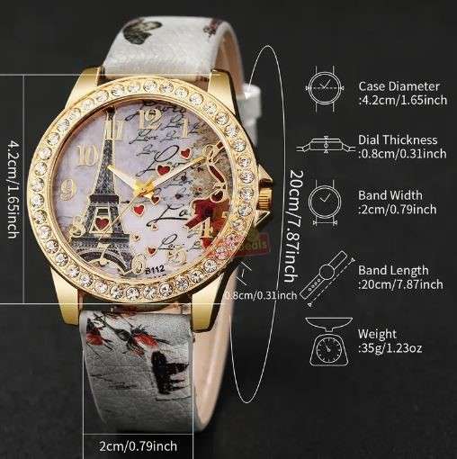 Elegant Paris Themed Eiffel Tower Ladies Watch in Complimentary Gift Box