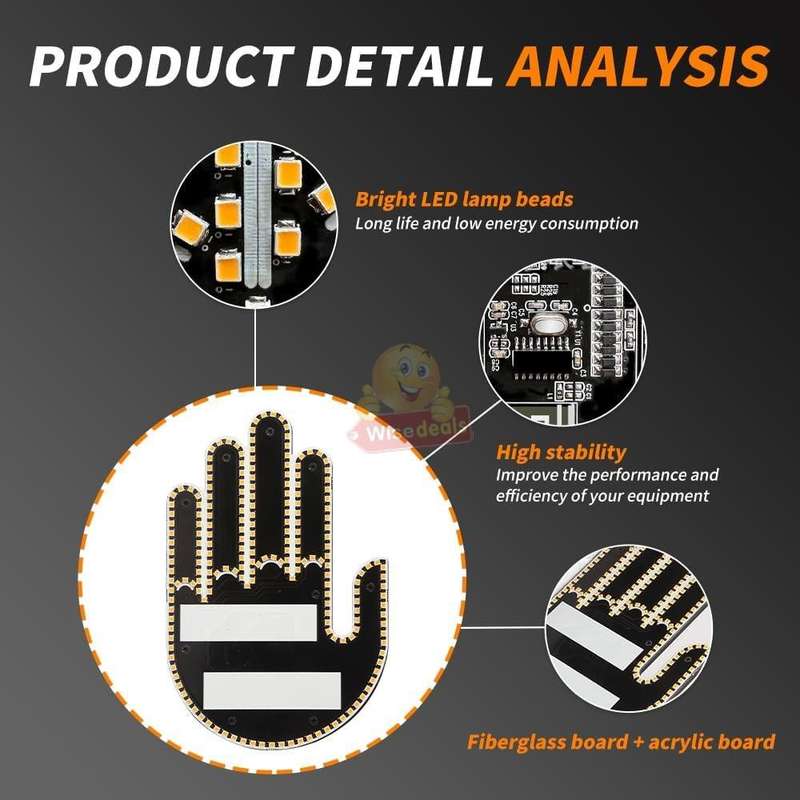 New Fun 3 Gesture Luminous LED Car Window Light