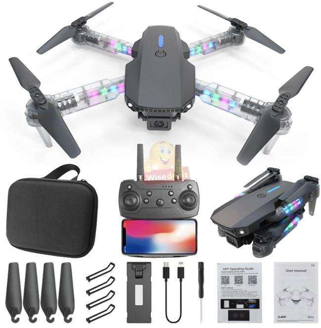 Foldable LED Drone With 1080P HD FPV Camera Remote Control