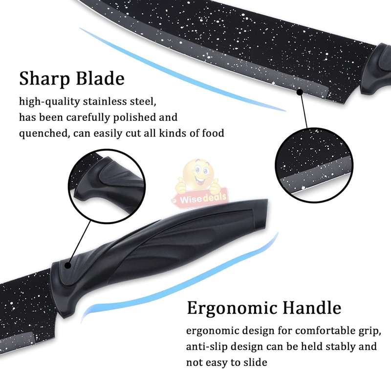 6 Piece Carbon Stainless Steel Knife Set, Perfect for slicing, Chopping, Carving... START R1 ONLY