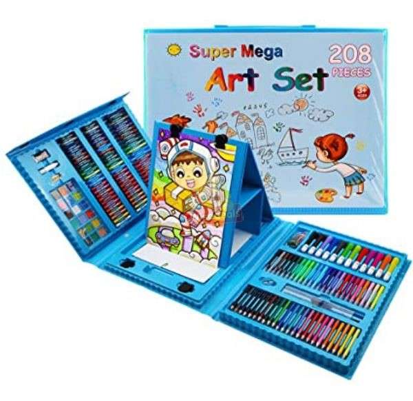 Super Mega 208 Piece Premium Art Set, Keep your Child busy for Hours and a Great Gift