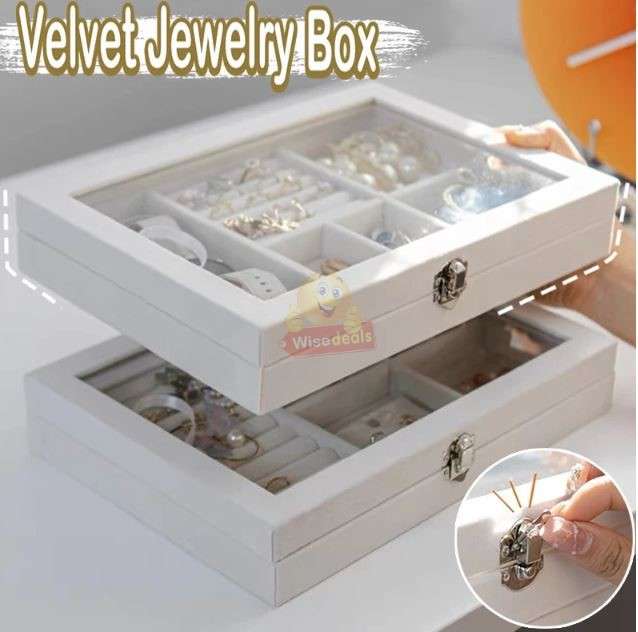 Velvet Jewellery Box and Organizer