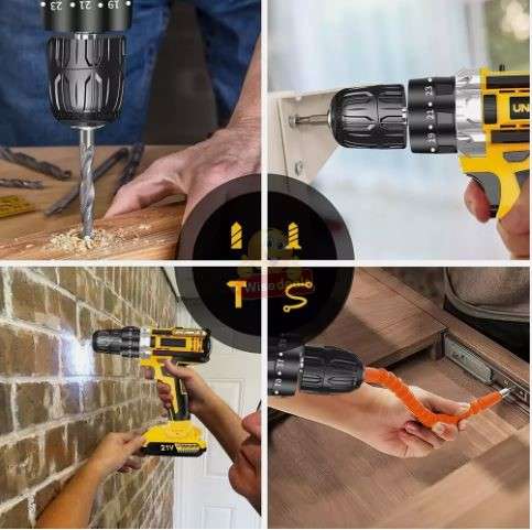 Powerful Cordless Drill with 2 X 48V Lithium Batteries and Accessories in a handy Carry Case