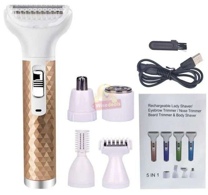5-IN-1 Rechargeable Eyebrow, nose, Beard and Body Shaver