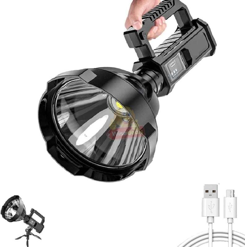 Super Far Distance Large LED Search and Flash Light and Tripod, USB Interface, Mobile Power Bank