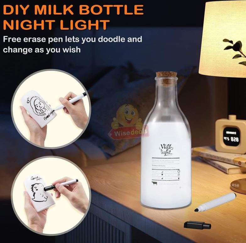 Creative DIY Message Lamp Milk Bottle Led Bedside Lamp