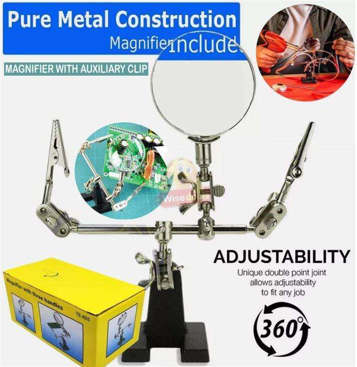 Soldering Magnifying Glass with 3 Handles and Zoom Function