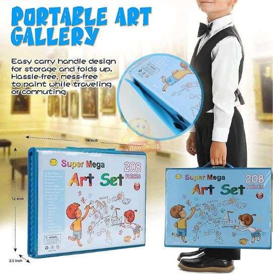 208 Piece Premium Art Set only available in Blue