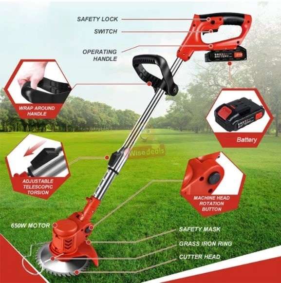 Rechargeable Wireless Lawn Mower and Grass Cutter with 48V Lithium Battery